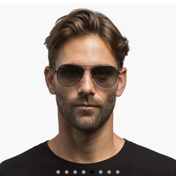 DIFF CRUZ AVIATORS SUNGLASSES - BLACK/SMOKE UNISEX (NEW WITH TAGS) - Picture 5 of 6